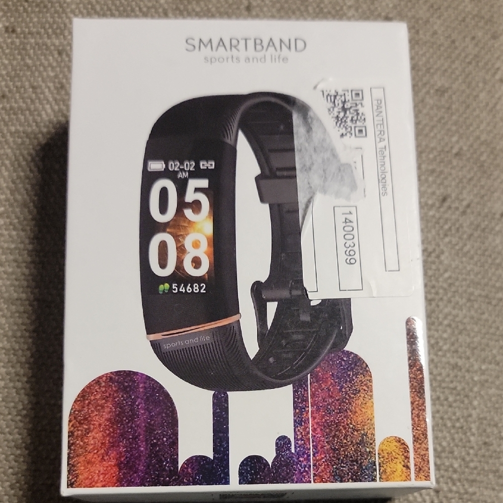 Black Smartband Fitness Watch with Color Display